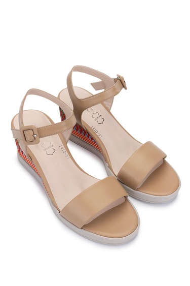  Tamer Tanca Kadın Hakiki Deri Camel Topuklu Ayakkabı