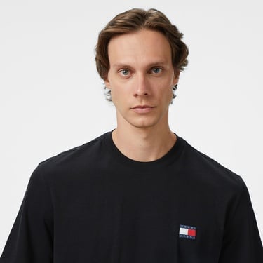  Tommy Jeans 90's Flag Erkek Siyah T-Shirt