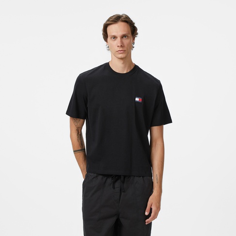  Tommy Jeans 90's Flag Erkek Siyah T-Shirt