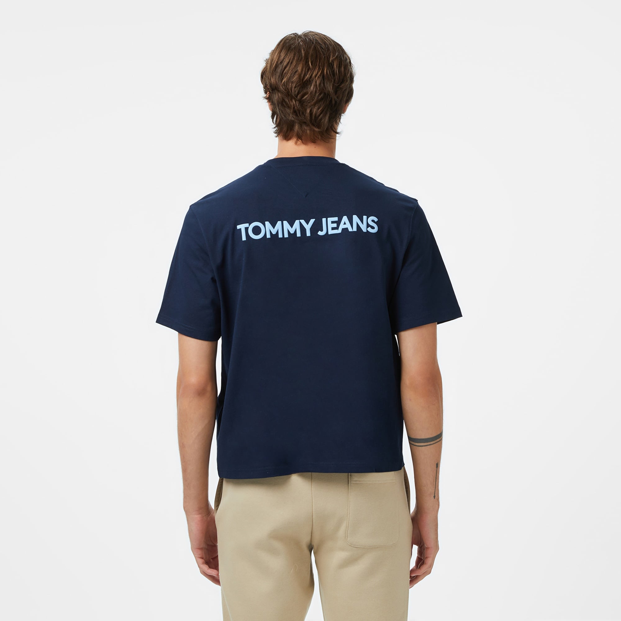 Tommy Jeans Regular Badge Play Erkek Mavi T-Shirt