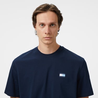  Tommy Jeans Regular Badge Play Erkek Mavi T-Shirt