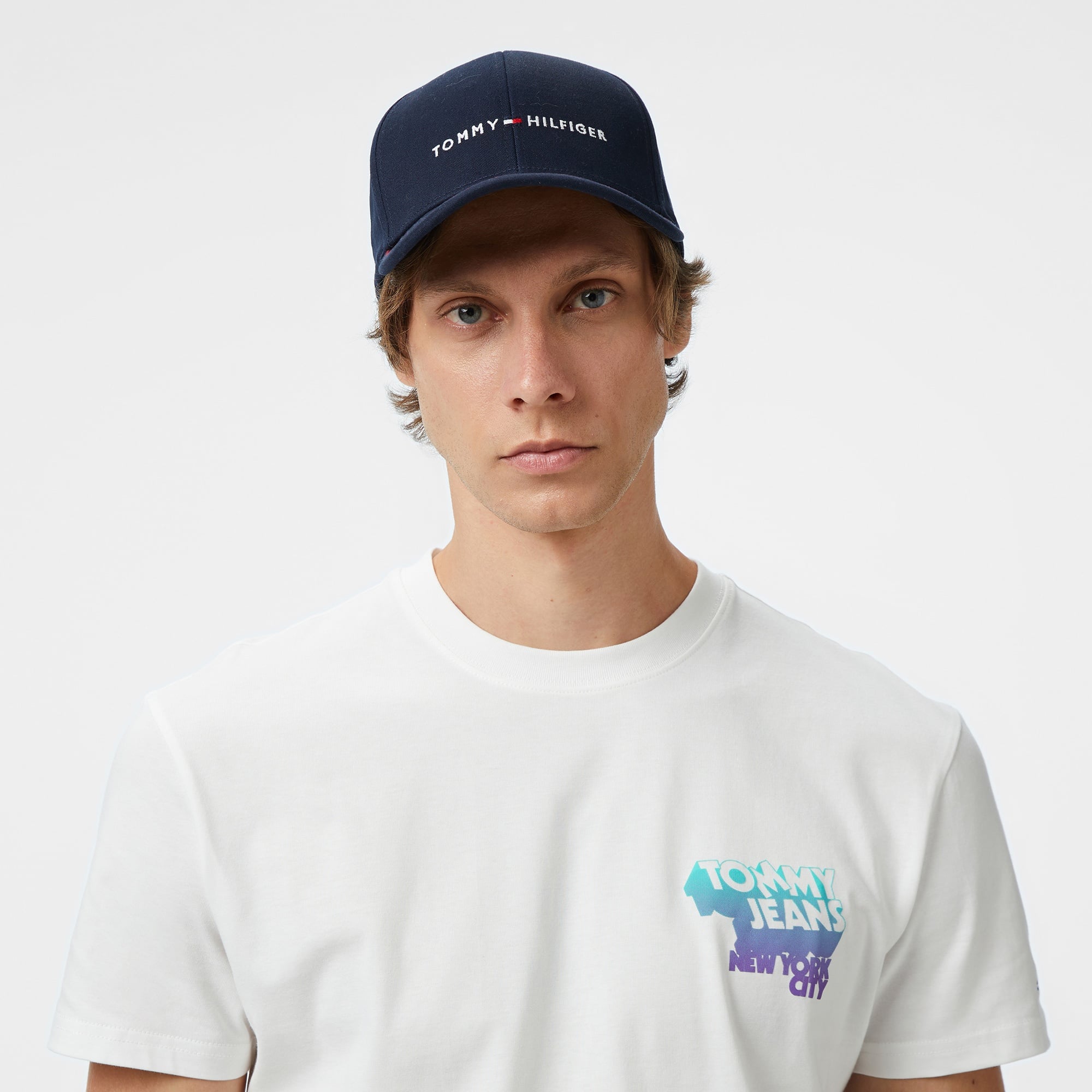 Tommy Jeans Pamuklu Regular Fit Erkek Beyaz T-Shirt