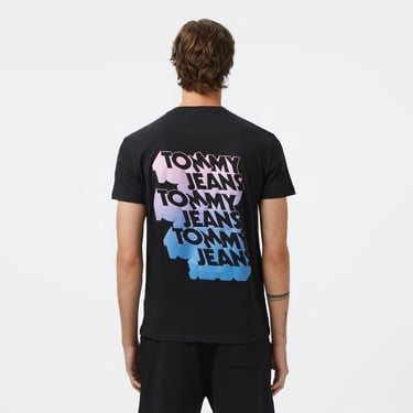  Tommy Jeans Stac Logo Erkek Siyah T-Shirt
