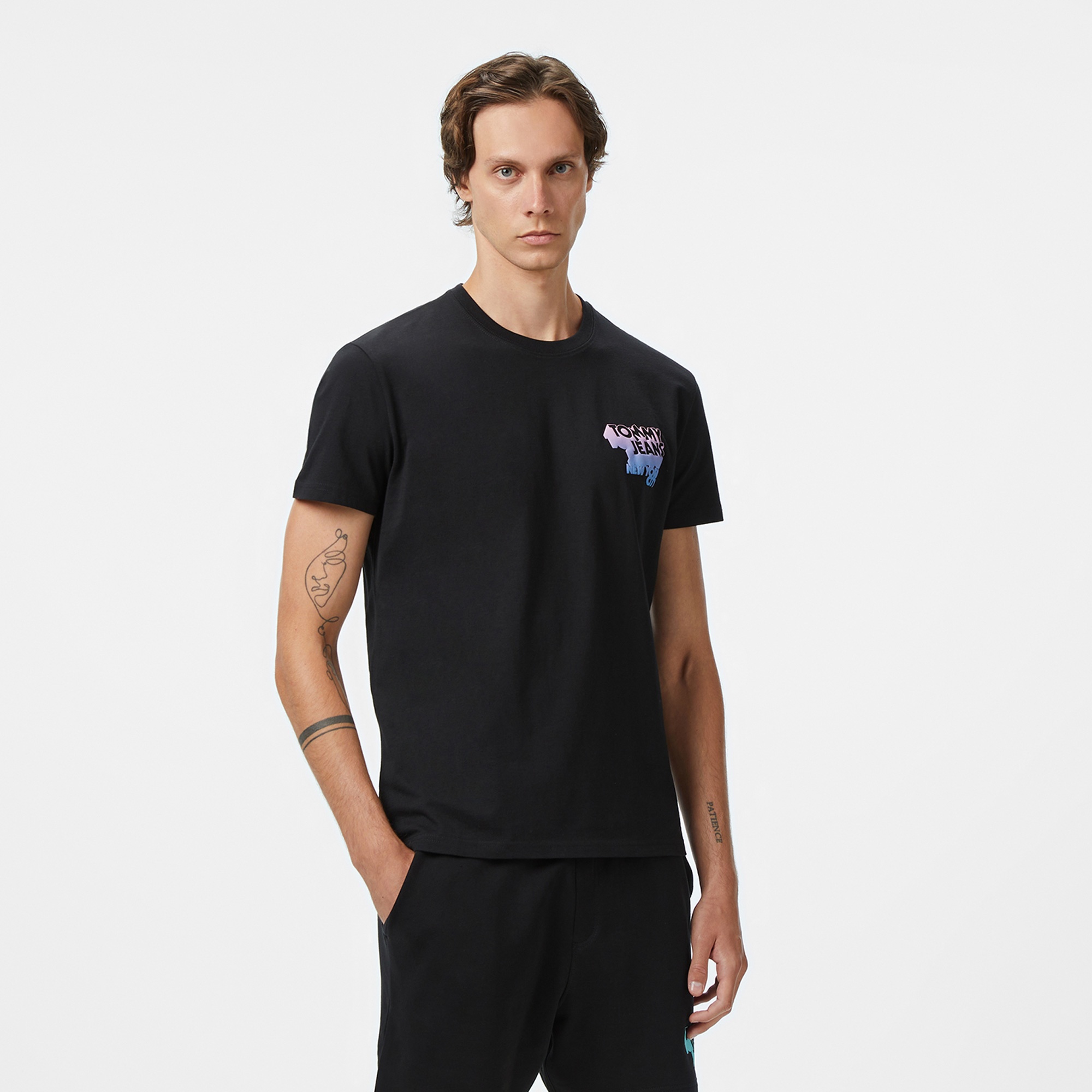 Tommy Jeans Stac Logo Erkek Siyah T-Shirt
