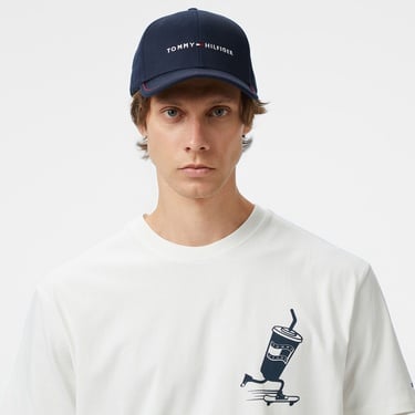  Tommy Hilfiger Back Logo Erkek Beyaz T-Shirt