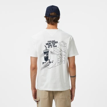  Tommy Hilfiger Back Logo Erkek Beyaz T-Shirt