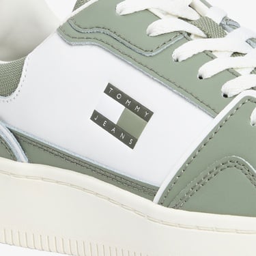  Tommy Jeans Retro Basket Erkek Yeşil Spor Ayakkabı