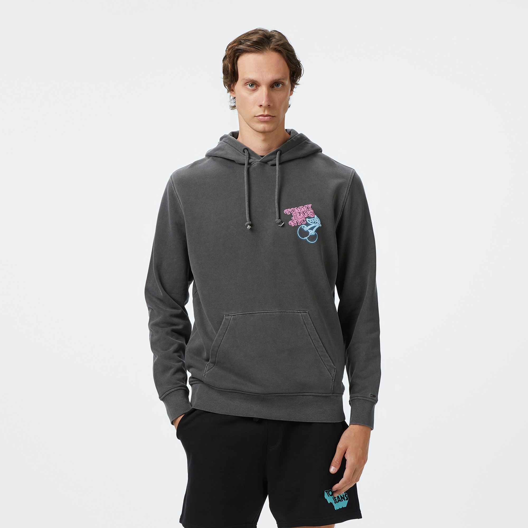 Tommy Hilfiger Back Logo Erkek Gri Sweatshirt