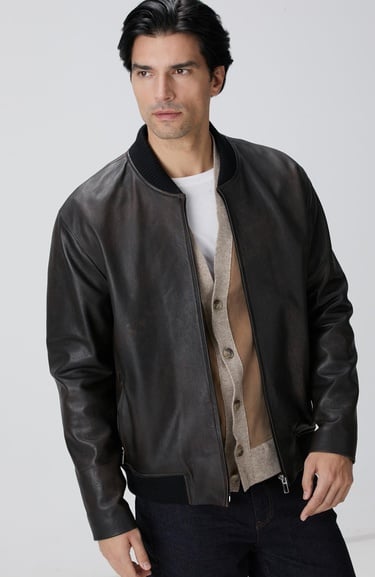  Network Erkek Kahverengi Deri Mont