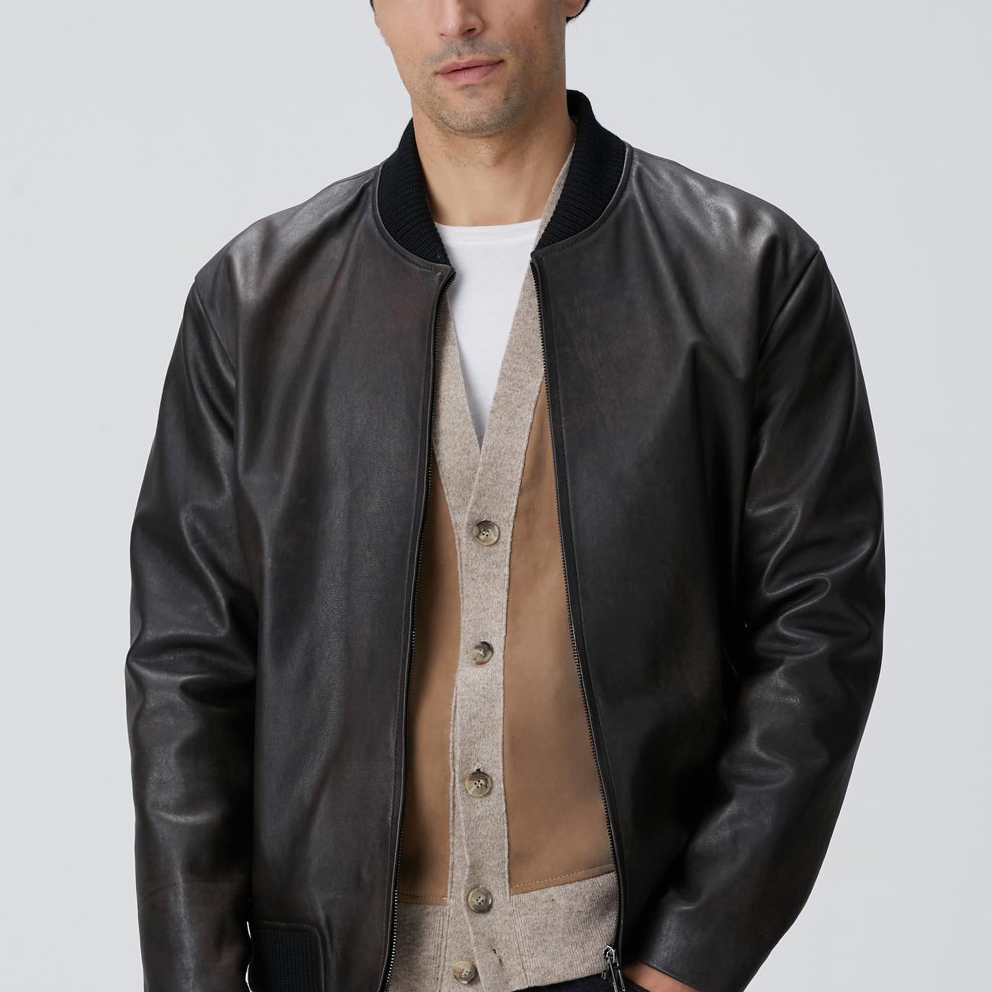 Network Erkek Kahverengi Deri Mont