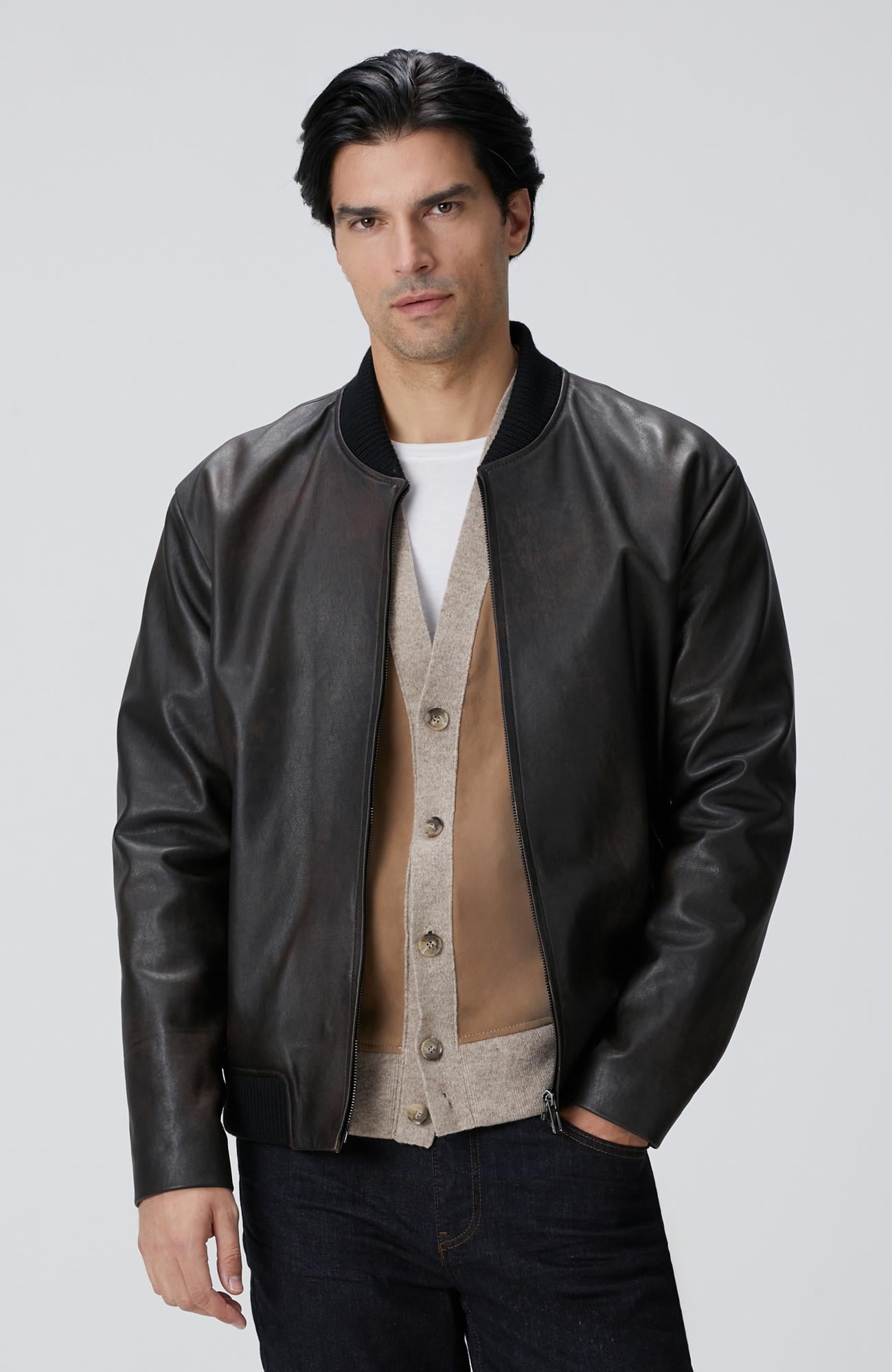  Network Erkek Kahverengi Deri Mont