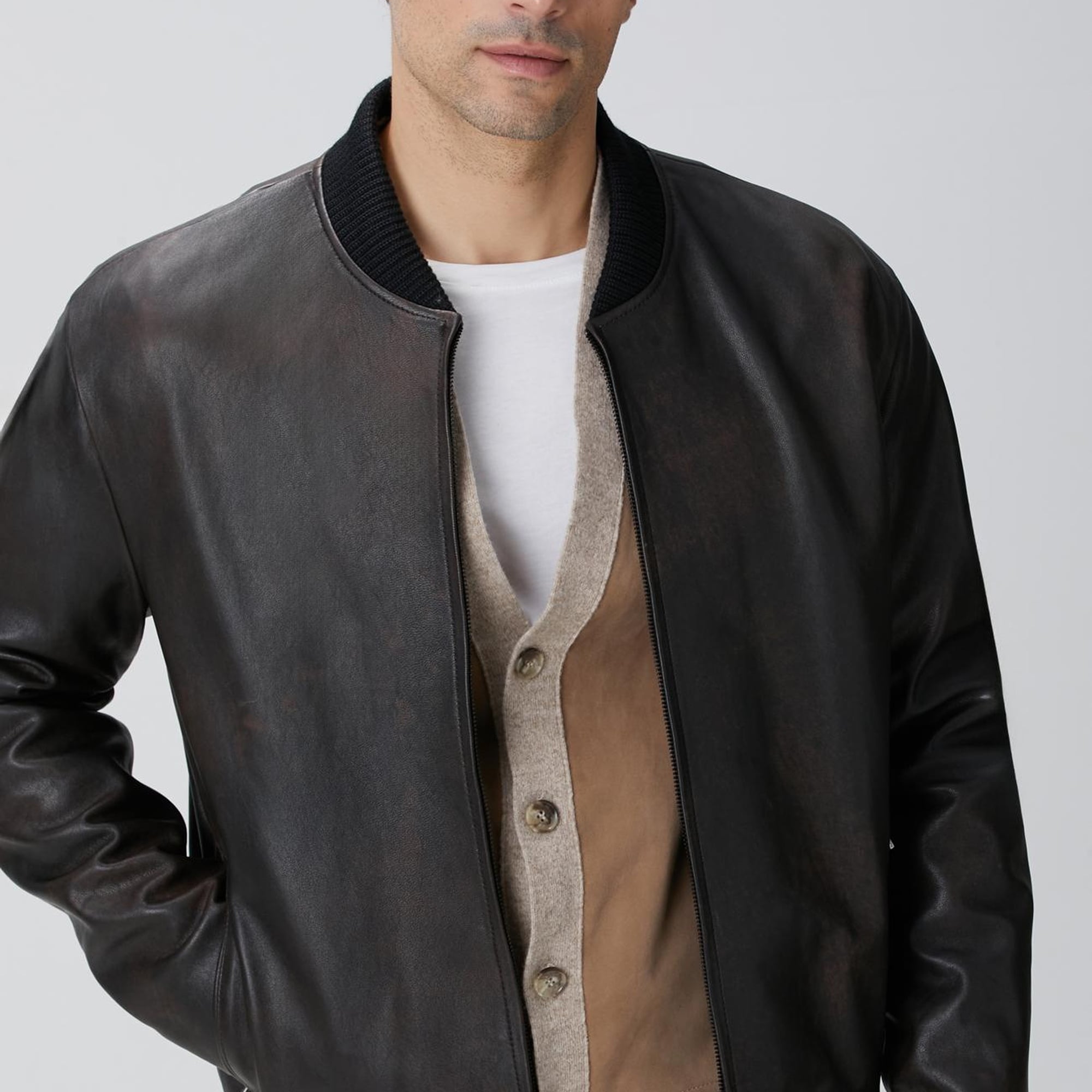 Network Erkek Kahverengi Deri Mont