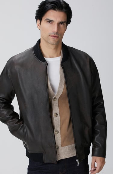  Network Erkek Kahverengi Deri Mont