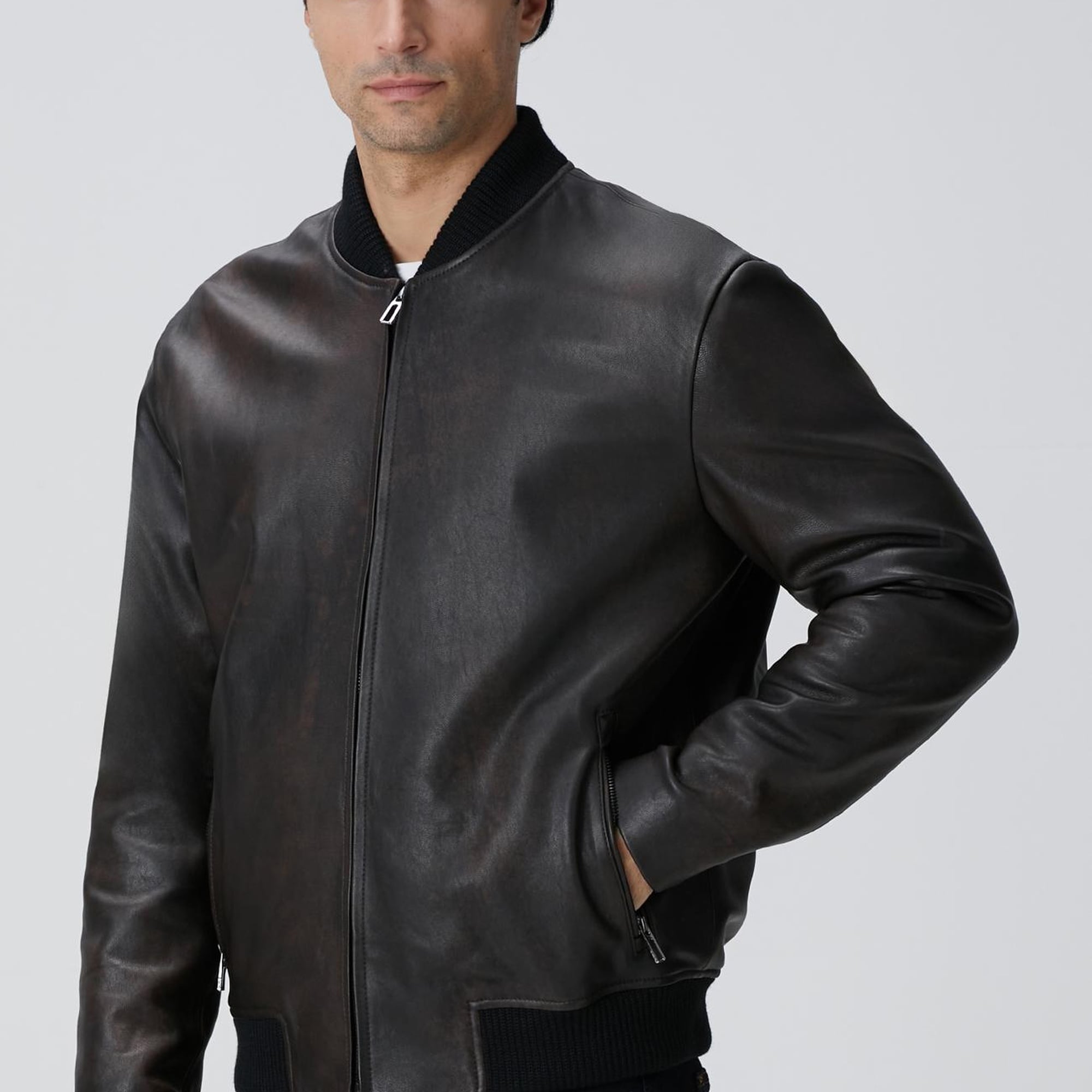 Network Erkek Kahverengi Deri Mont