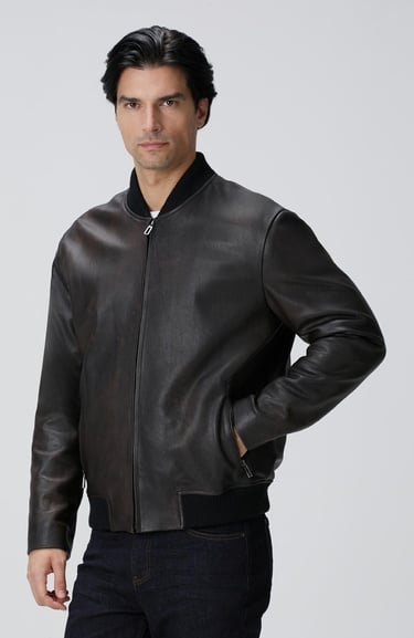  Network Erkek Kahverengi Deri Mont