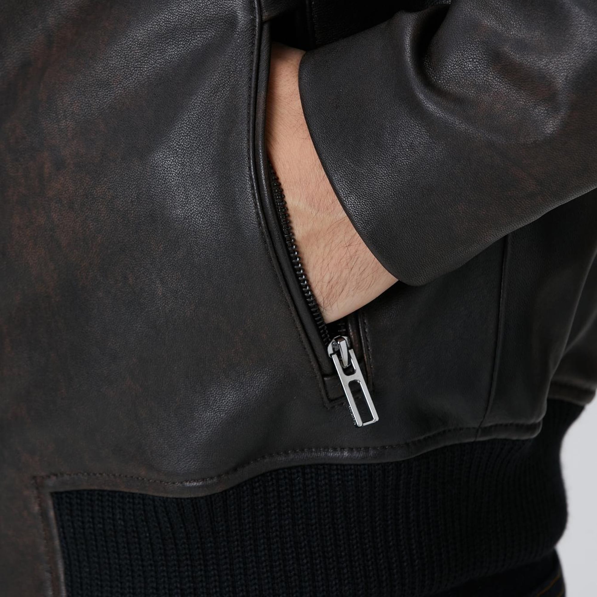 Network Erkek Kahverengi Deri Mont