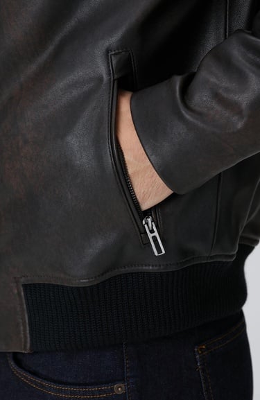  Network Erkek Kahverengi Deri Mont