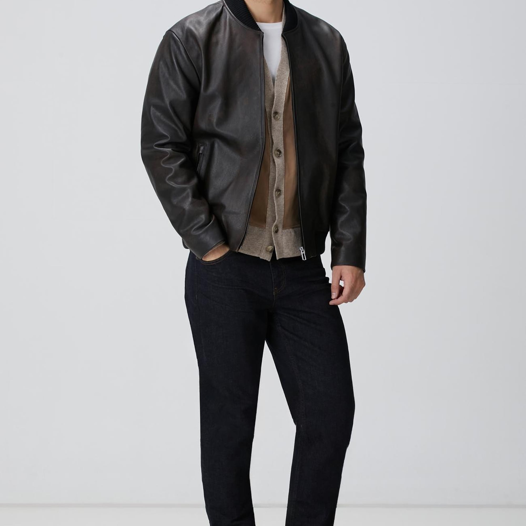 Network Erkek Kahverengi Deri Mont