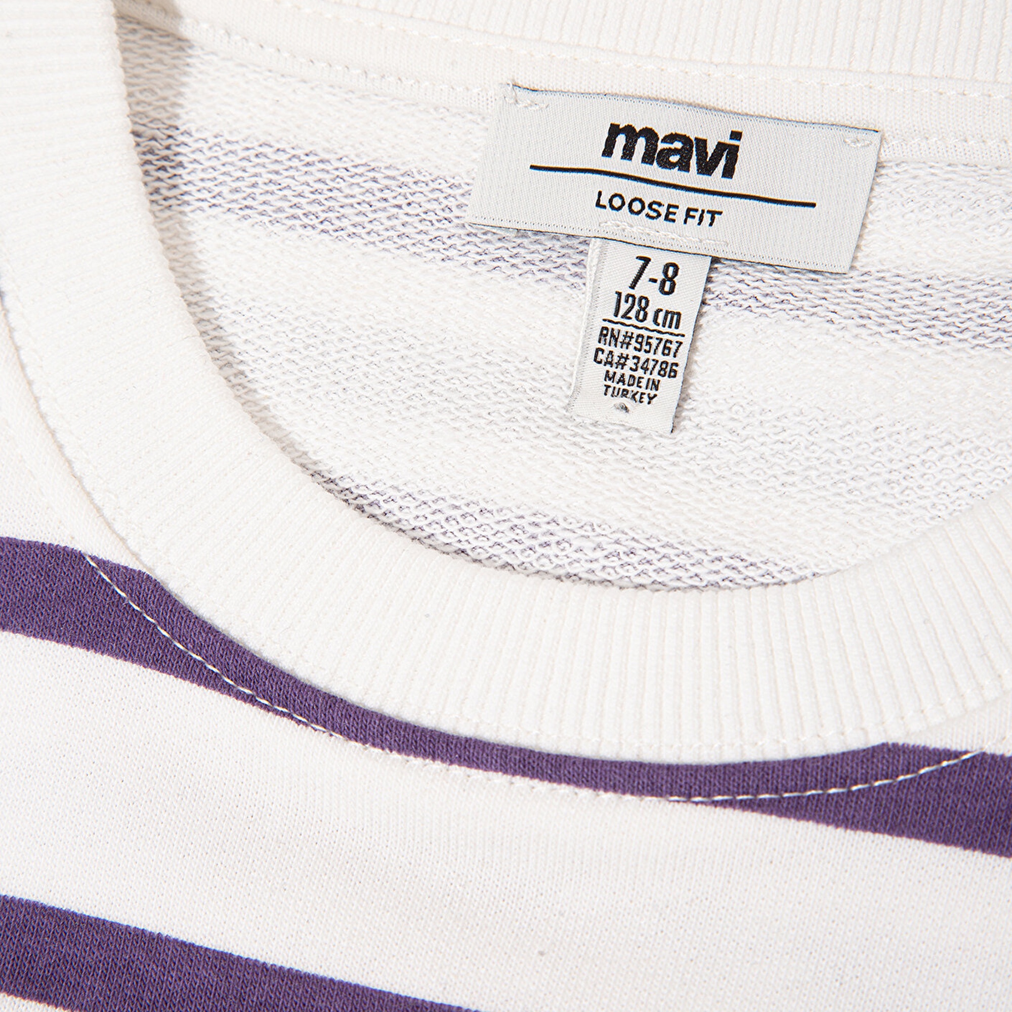 Mavi Mavi Logo Baskılı Mor Çizgili Sweatshirt 7S10038-88138