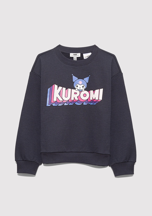  Mavi Kuromi Baskılı Antrasit Sweatshirt 7S10139-70087
