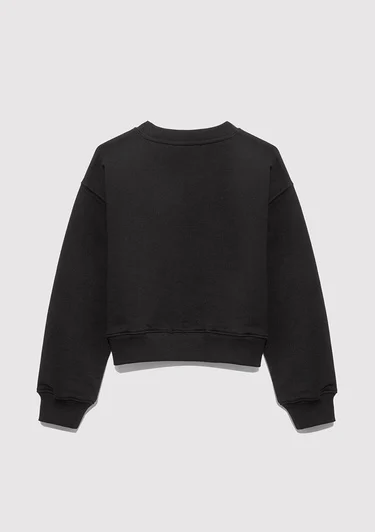  Mavi Köpek Nakışlı Siyah Sweatshirt 7S10132-900