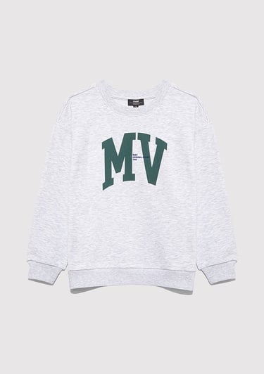  Mavi MV Baskılı Gri Sweatshirt 6S10054-88467