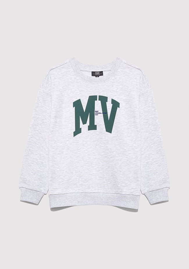  Mavi MV Baskılı Gri Sweatshirt 6S10054-88467