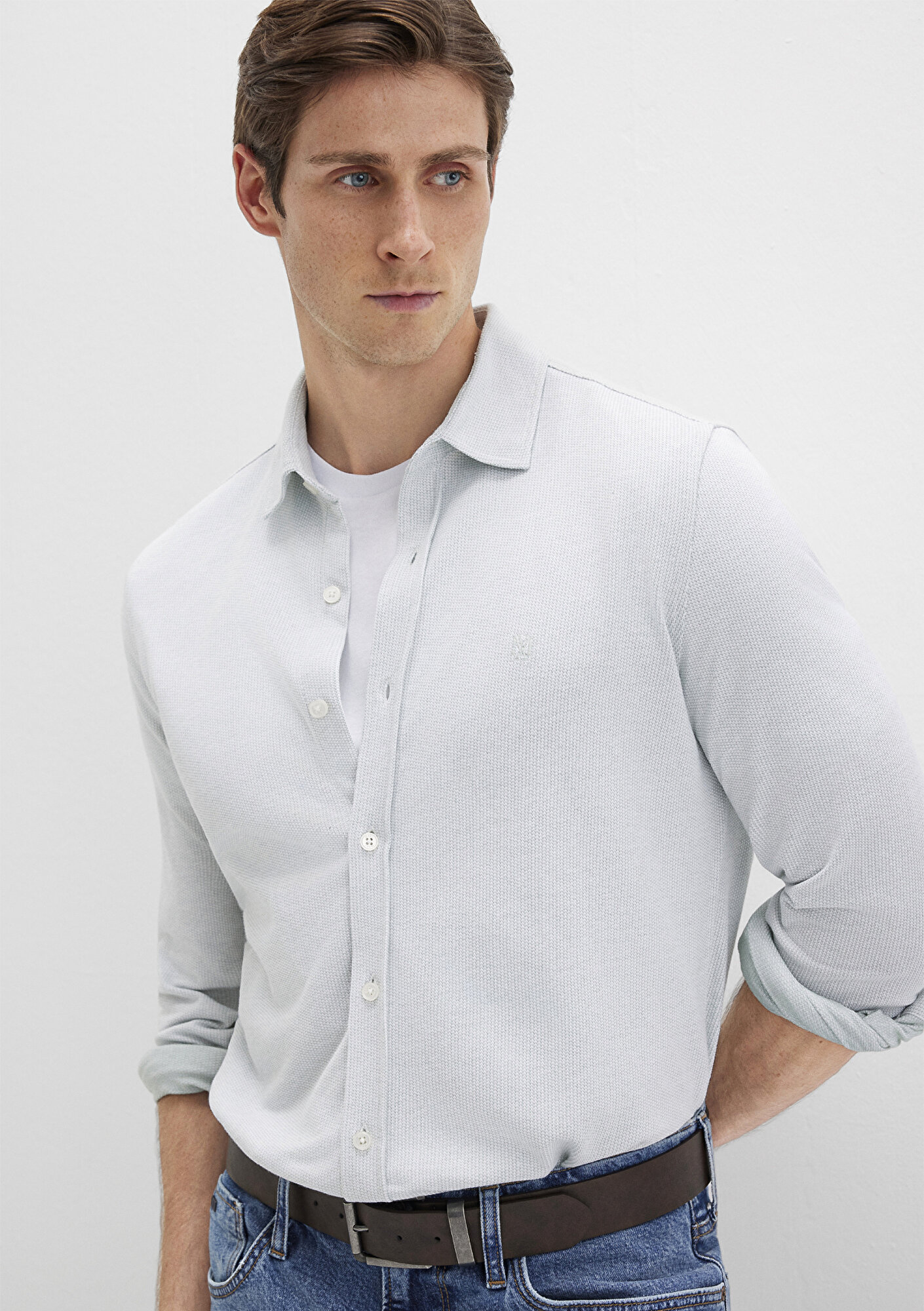  Mavi Yeşil Gömlek Slim Fit / Dar Kesim 0211664-71476