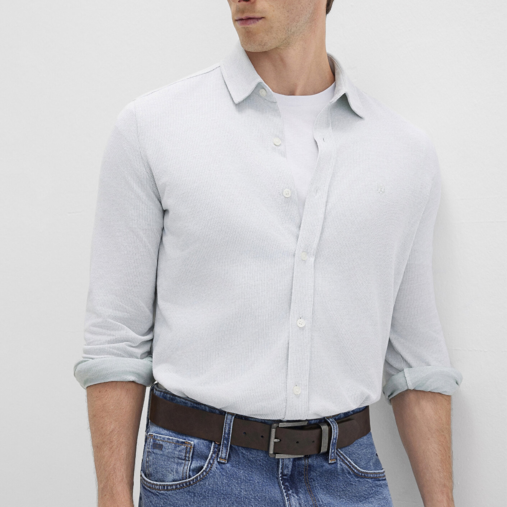 Mavi Yeşil Gömlek Slim Fit / Dar Kesim 0211664-71476