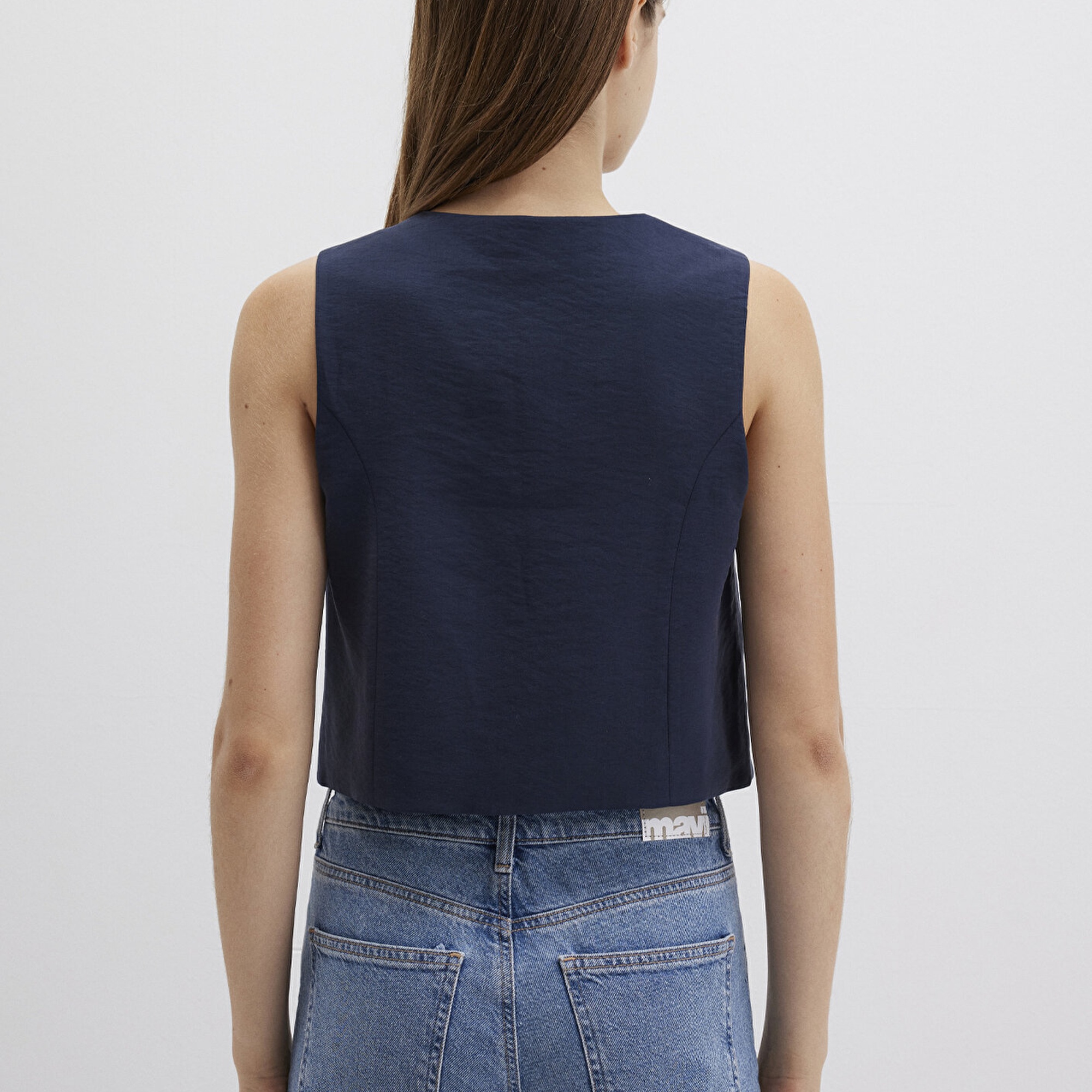 Mavi Bağcıklı Lacivert Bluz 1211200-82318