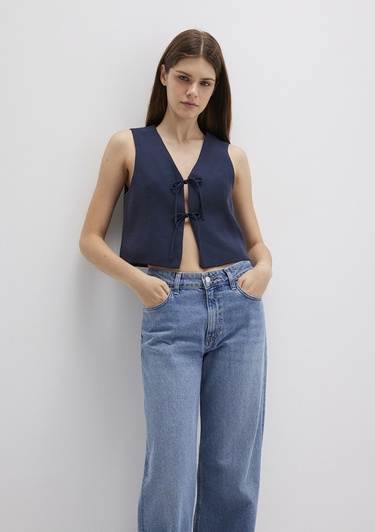  Mavi Bağcıklı Lacivert Bluz 1211200-82318