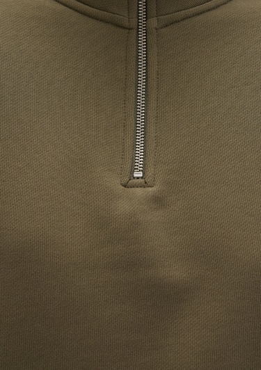  Mavi Yarı Fermuarlı Haki Sweatshirt 1S10391-71589