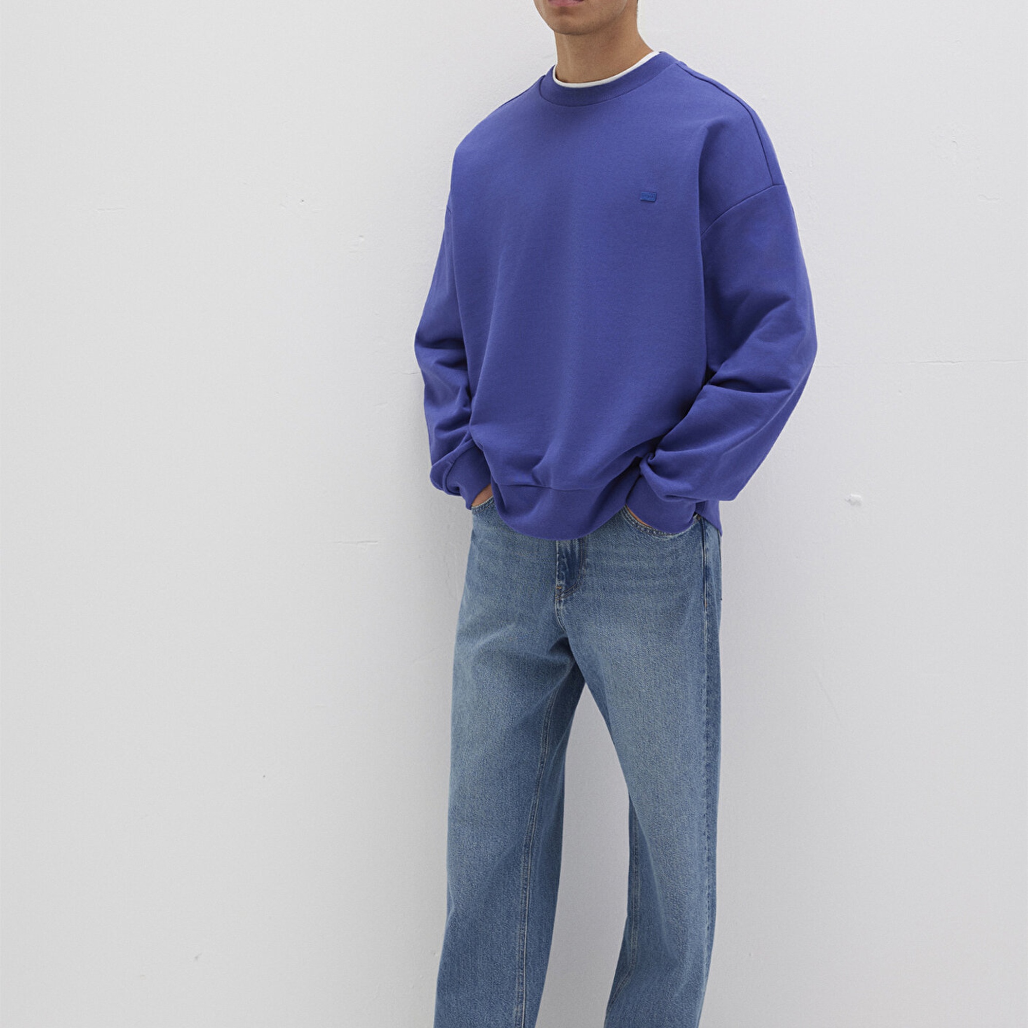 Mavi Bisiklet Yaka Mavi Sweatshirt 0S10415-70695