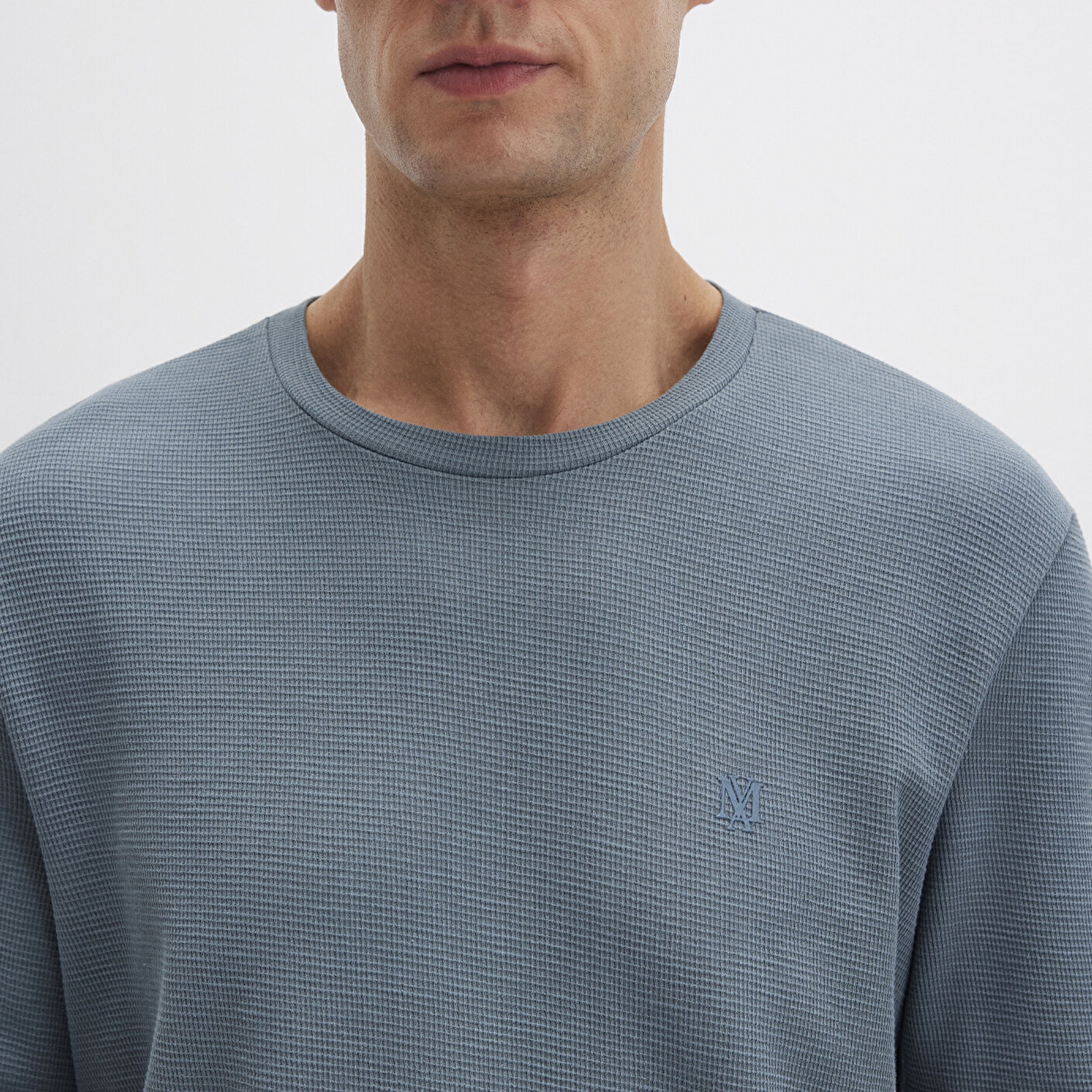 Mavi Uzun Kollu Gri Basic Tişört Slim Fit / Dar Kesim 065755-80889