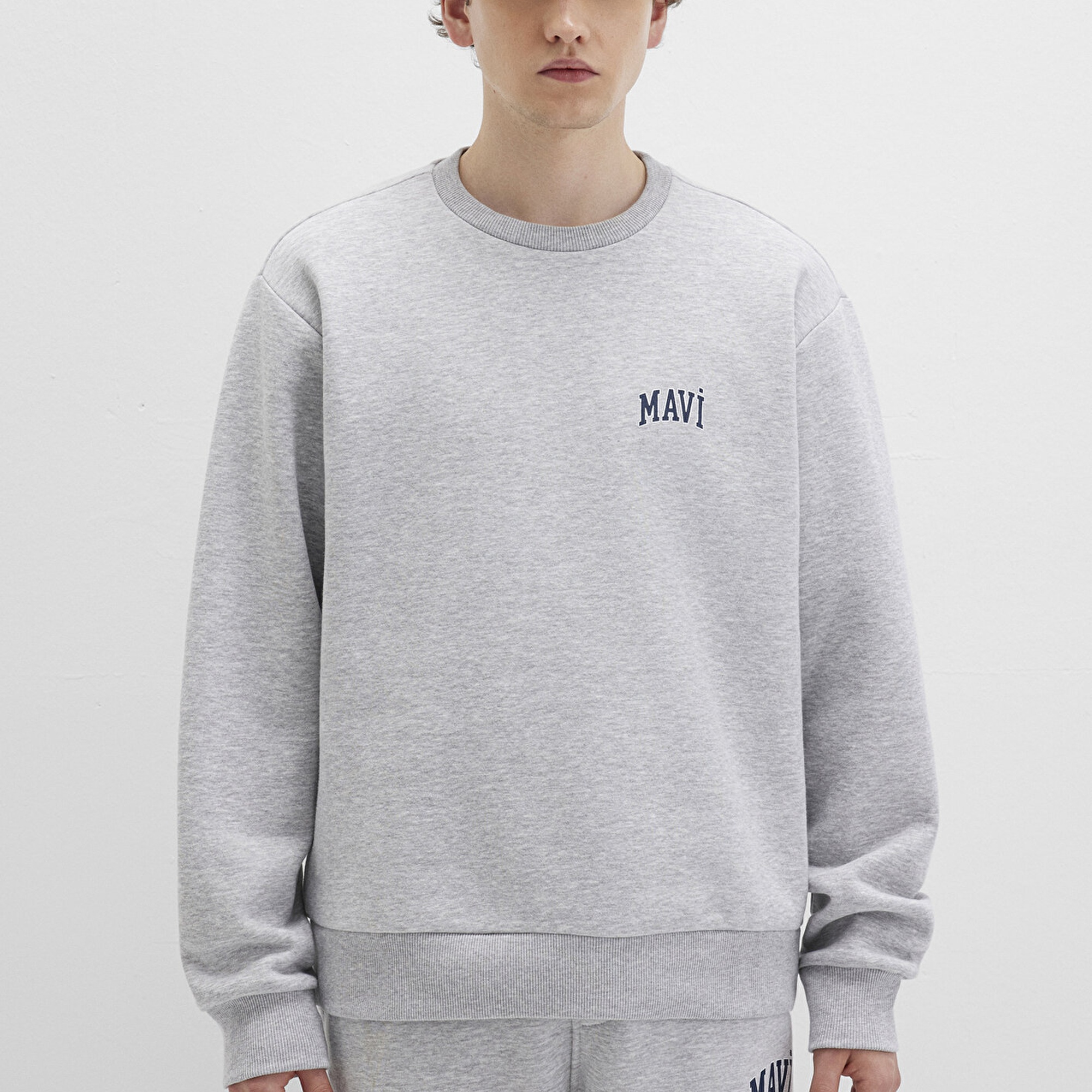 Mavi Mavi Logo Baskılı Gri Sweatshirt 0611716-80018