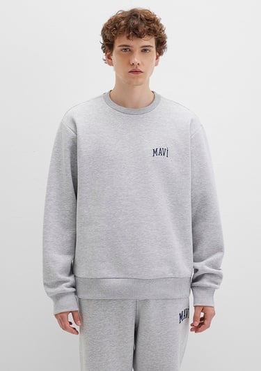  Mavi Mavi Logo Baskılı Gri Sweatshirt 0611716-80018
