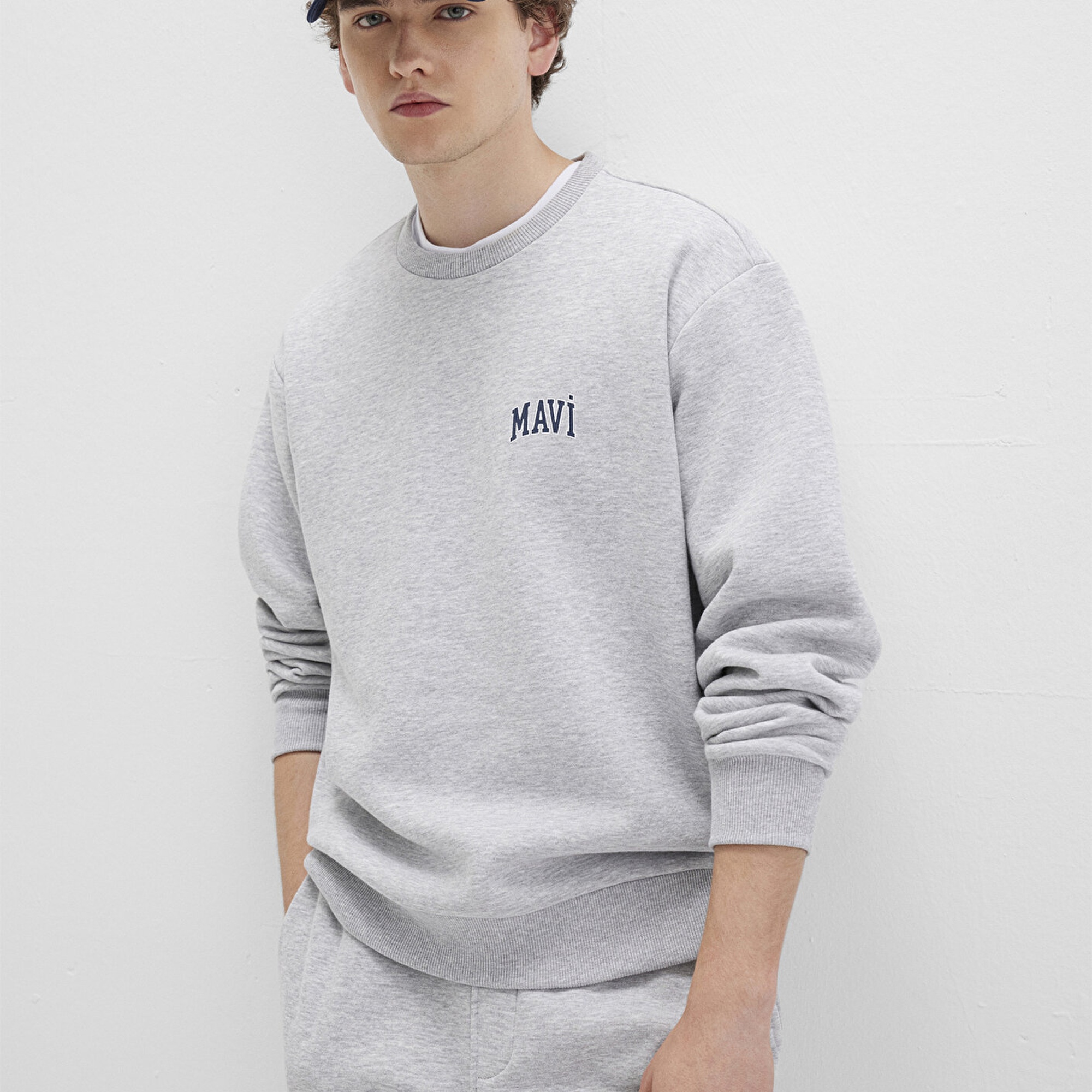 Mavi Mavi Logo Baskılı Gri Sweatshirt 0611716-80018