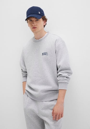  Mavi Mavi Logo Baskılı Gri Sweatshirt 0611716-80018