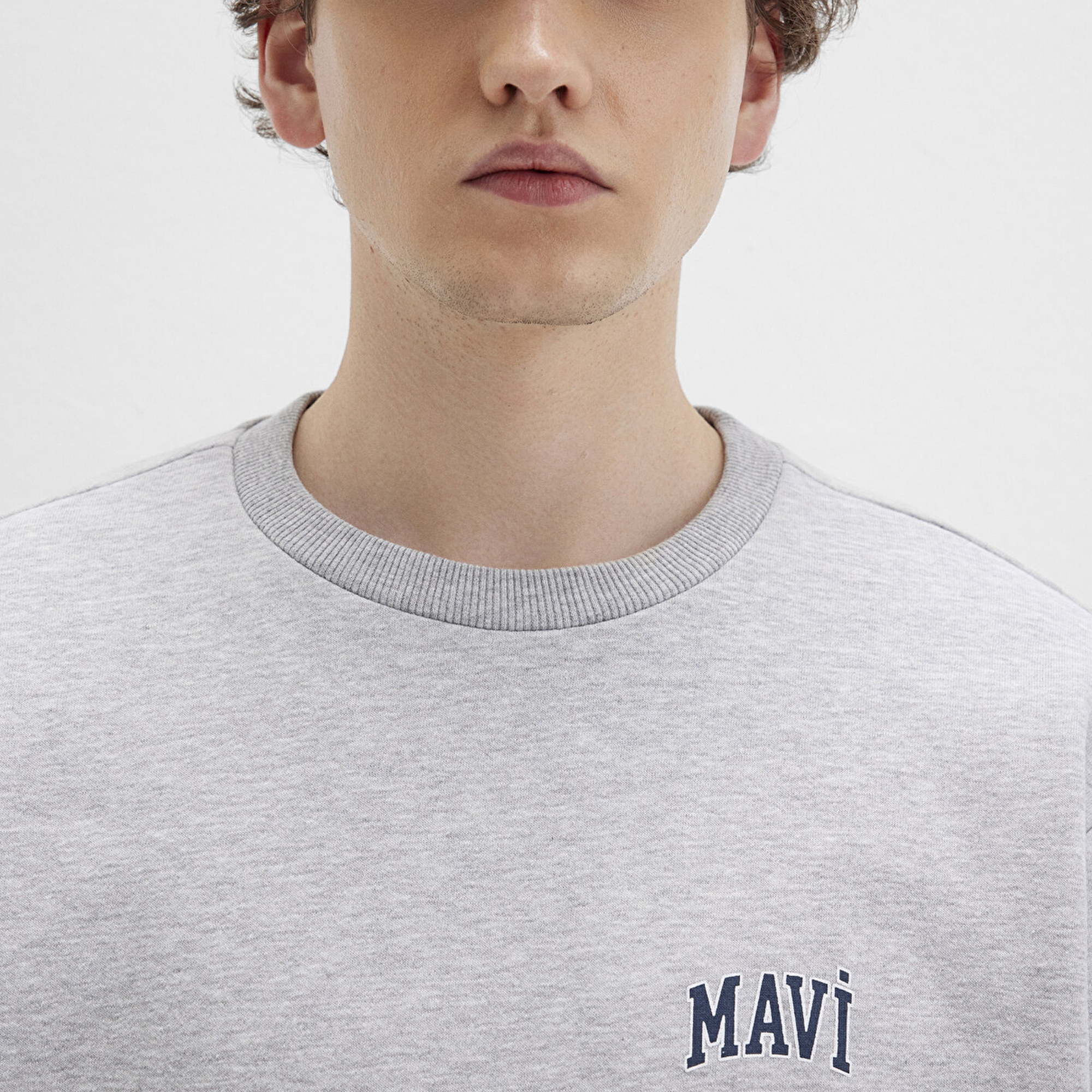 Mavi Mavi Logo Baskılı Gri Sweatshirt 0611716-80018