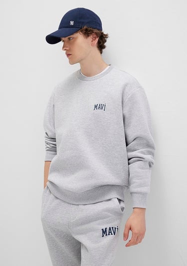  Mavi Mavi Logo Baskılı Gri Sweatshirt 0611716-80018