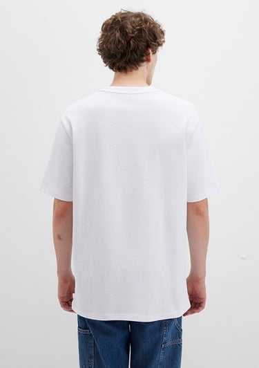  Mavi Beyaz Tişört Loose Fit / Bol Rahat Kesim 0612858-620