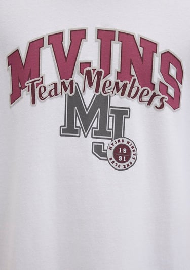  Mavi Beyaz Tişört Loose Fit / Bol Rahat Kesim 0612858-620