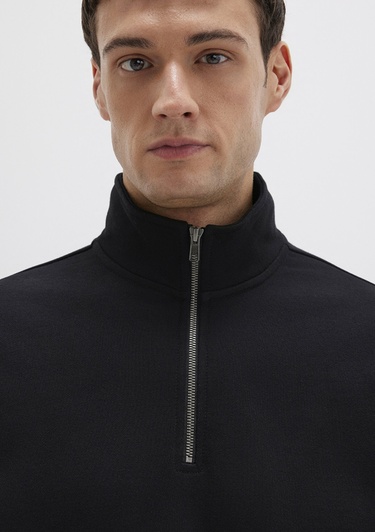  Mavi Yarı Fermuarlı siyah Basic Sweatshirt 0S10419-900