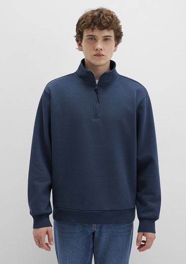  Mavi Yarı Fermuarlı Lacivert Basic Sweatshirt 0S10278-70490