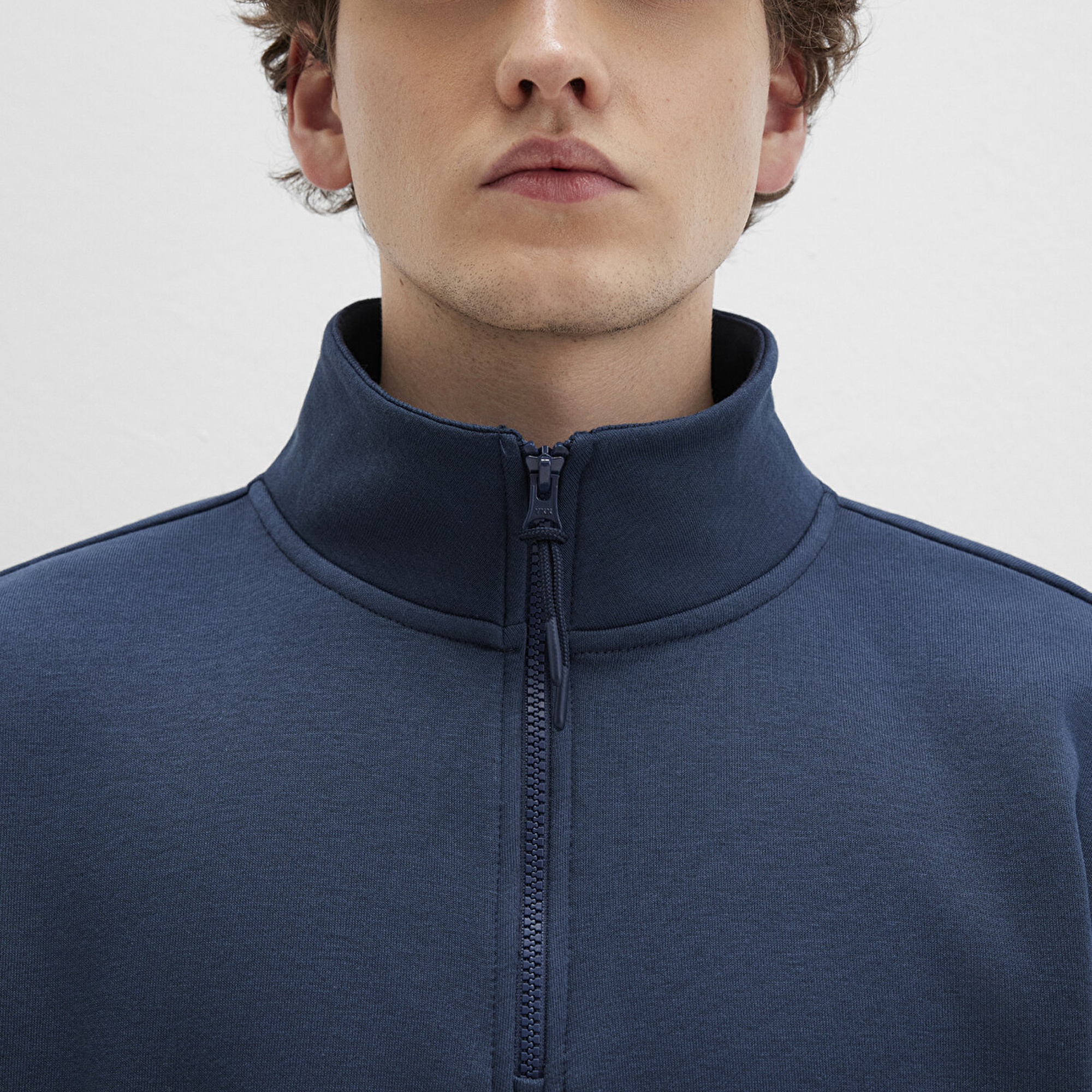 Mavi Yarı Fermuarlı Lacivert Basic Sweatshirt 0S10278-70490