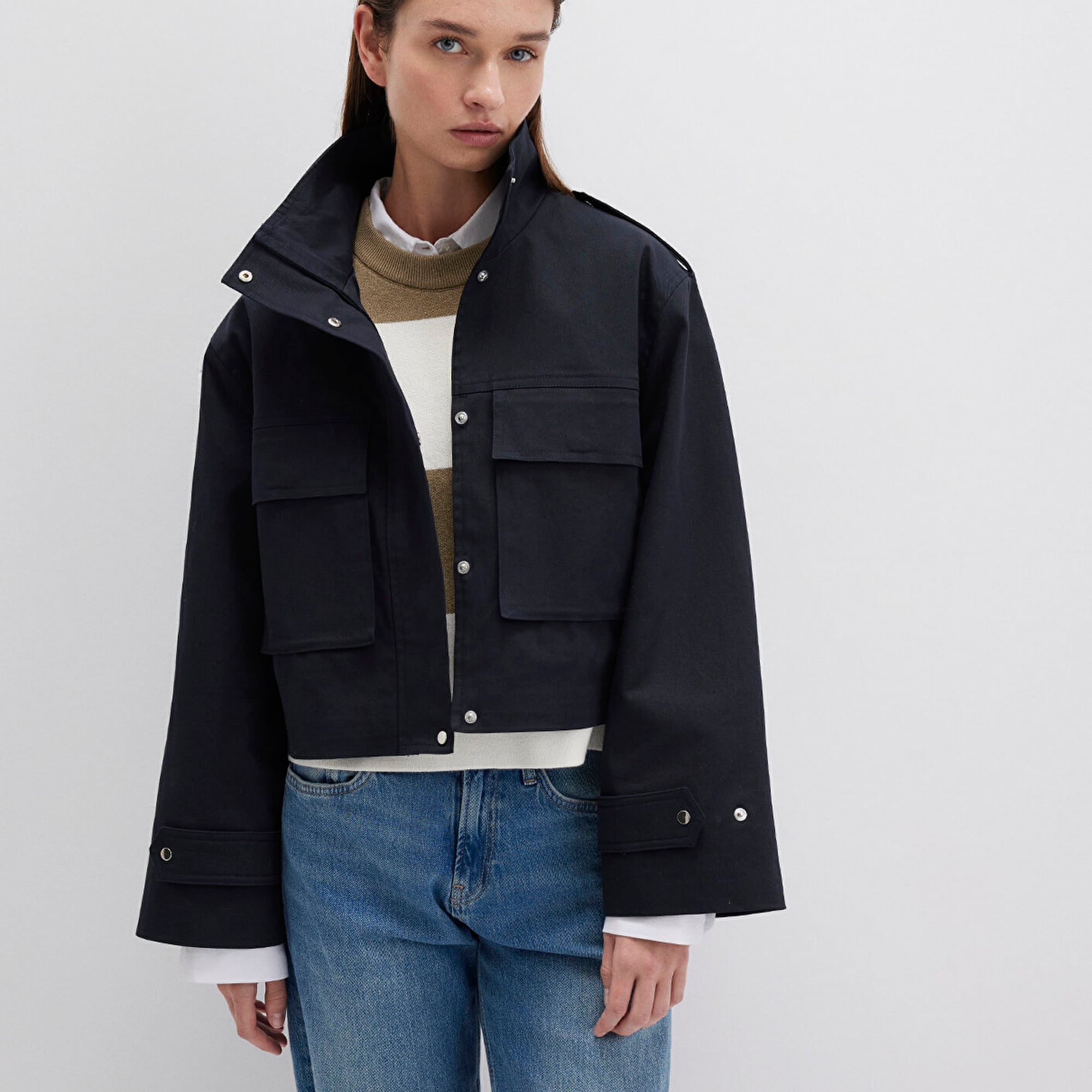 Mavi Lacivert Ceket Oversize / Geniş Kesim 1110708-70497