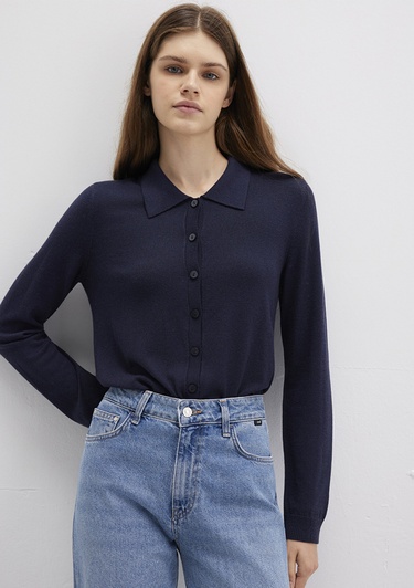  Mavi Lacivert Hırka Slim Fit / Dar Kesim 1710700-89101