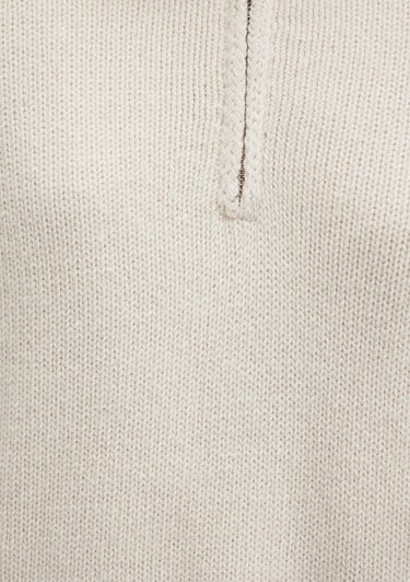  Mavi Yarı Fermuarlı Ekru Kazak Regular Fit / Normal Kesim 1710703-82127