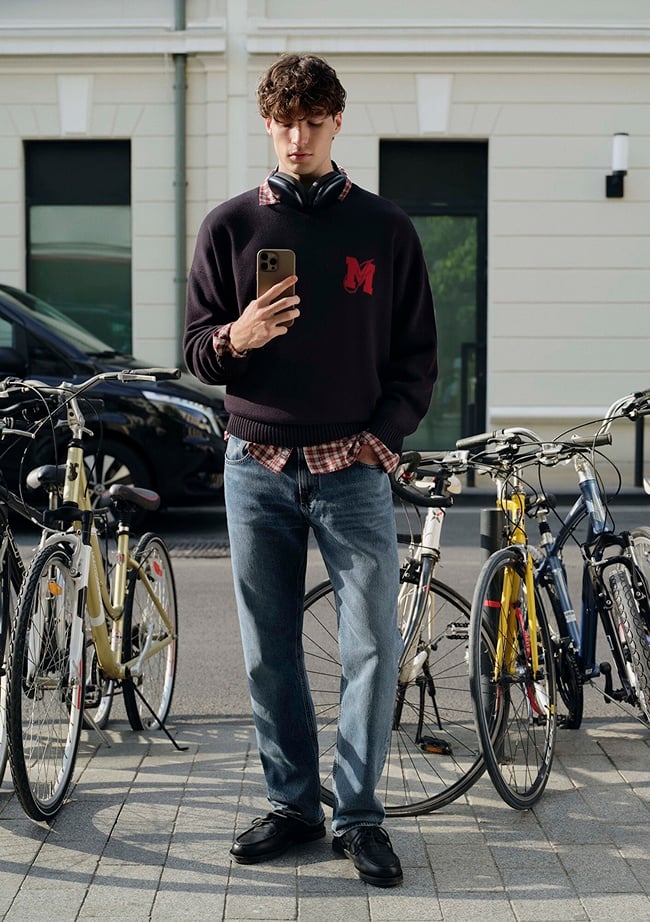  Mavi Lacivert Kazak Loose Fit / Bol Rahat Kesim 0710314-89353