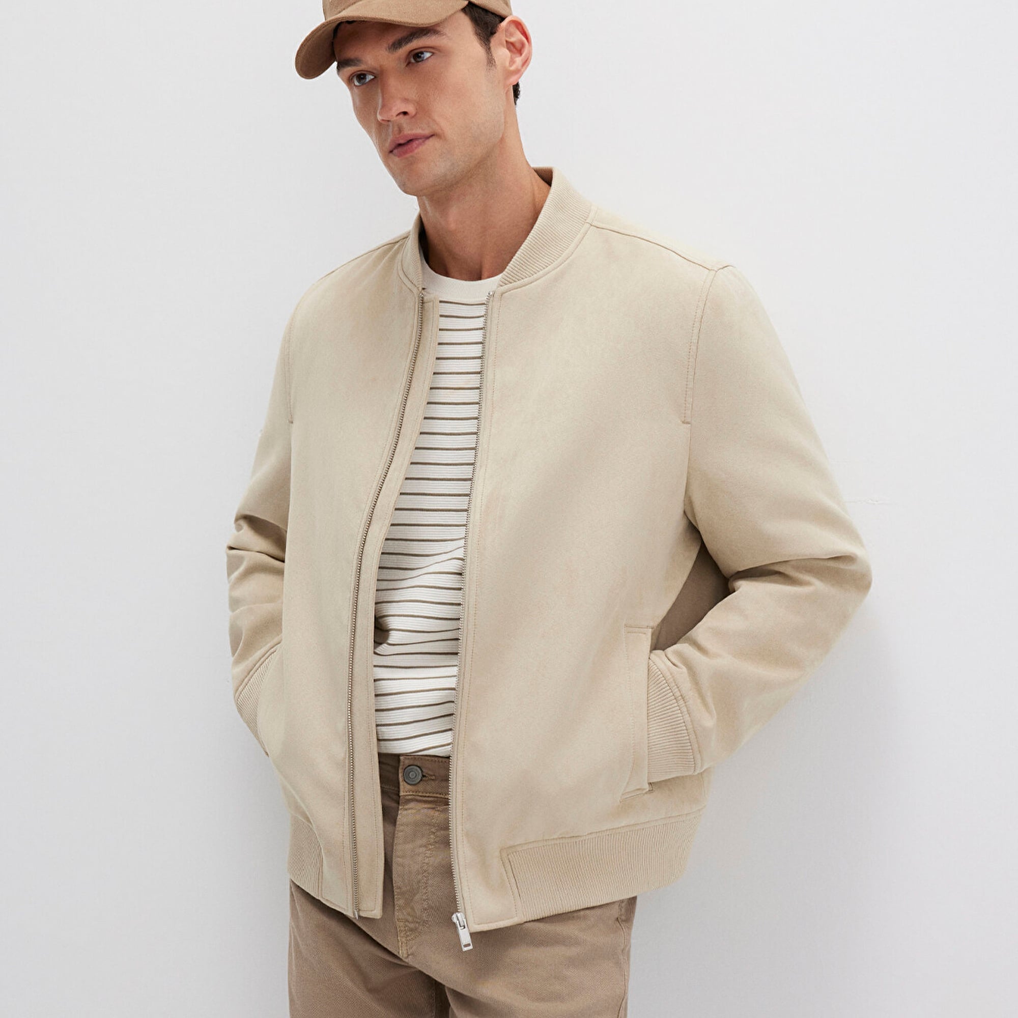 Mavi Kahverengi Suni Deri Ceket Regular Fit / Normal Kesim 0110639-70186